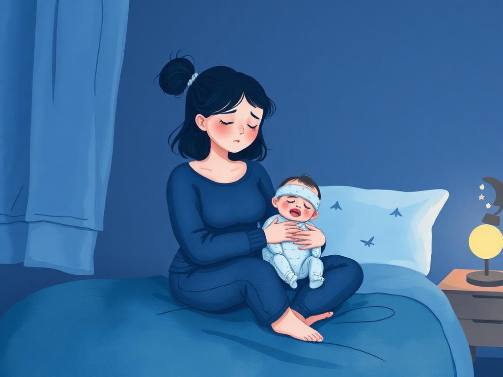 Mamá agotada de madrugada